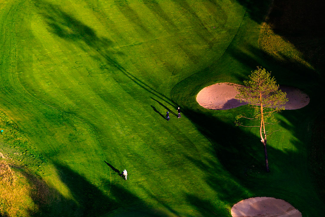 Selectie van golfbanen